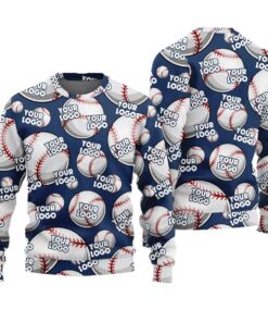 Custom Logo Baseball Team Christmas Sweater