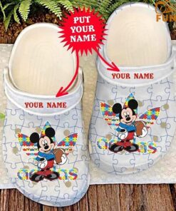 Custom Mickey Mouse Playing Sport Crocs Slippers