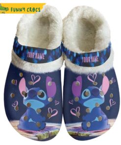 Custom My Love Fleece Stitch Crocs Clog Slippers