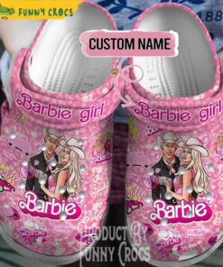 Custom Name Barbie Pink Crocs Shoes