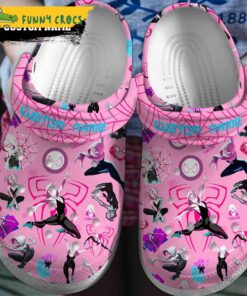 Custom Name Pink Spider Man Crocs Shoes