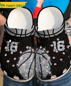 Custom Number Basketball Diamond Crocs Clog Shoes