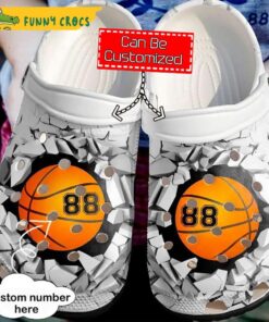 Custom & Number Broken Wall Basketball Gifts Crocs Clog Shoes