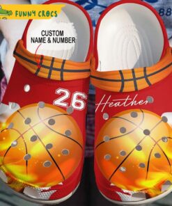 Custom & Number Fire Basketball Crocs Slippers