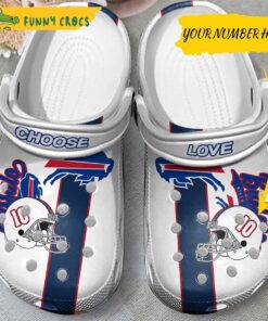 Custom Number Helmet Choose Love Buffalo Bills Crocs Sandals