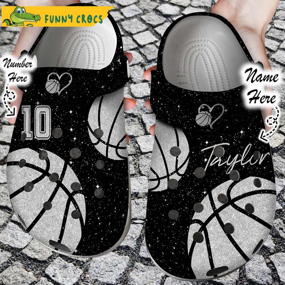 Custom & Number Love And Basketball Green Crocs Sandals