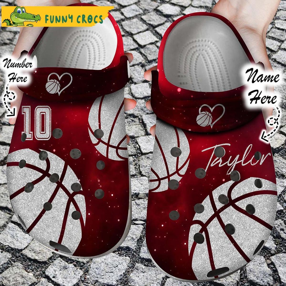 Custom & Number Love And Basketball Purple Crocs Clog