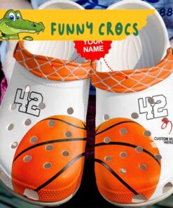 Custom & Number Lover White Basketball Crocs Clog