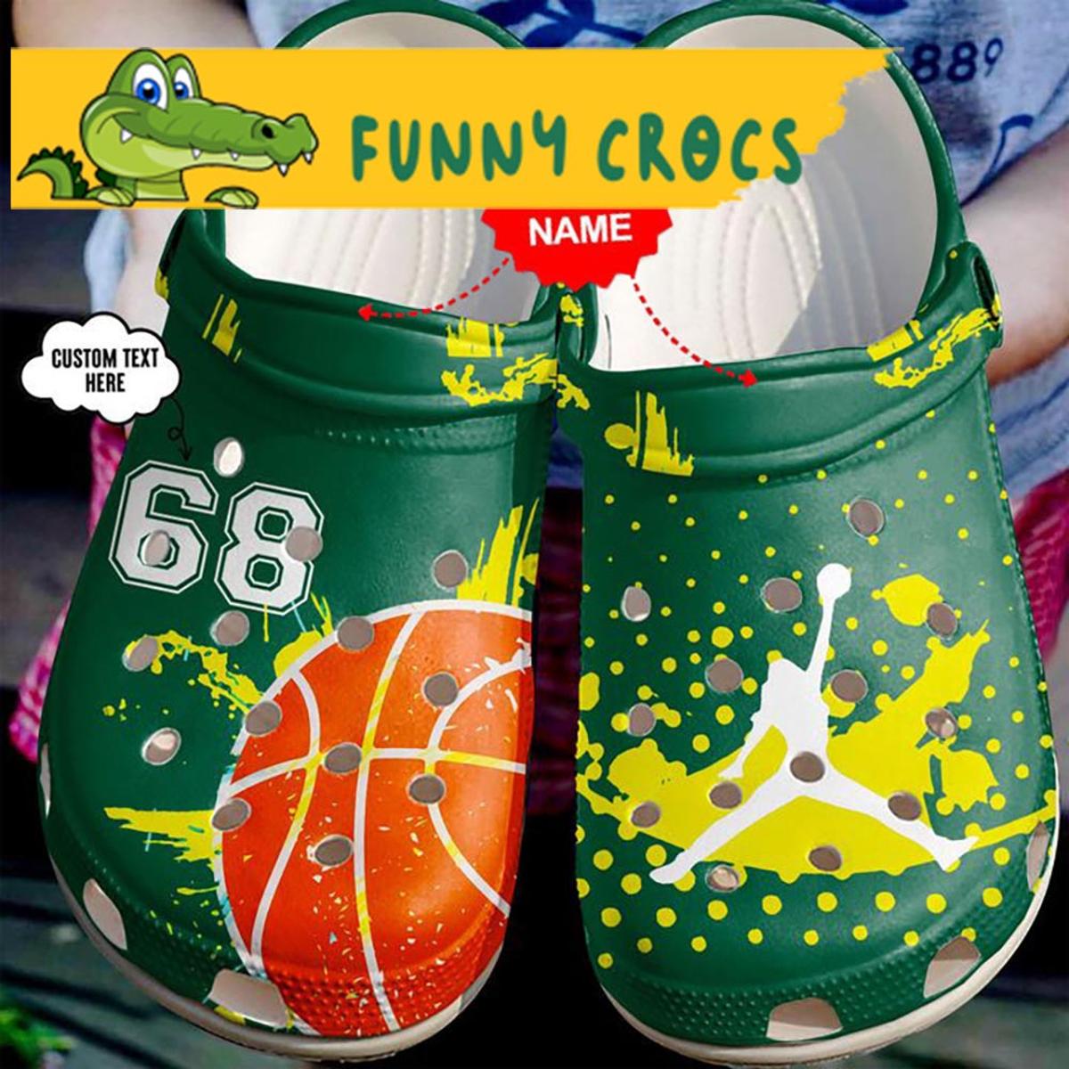 Custom & Number Broken Wall Basketball Gifts Crocs Clog Shoes