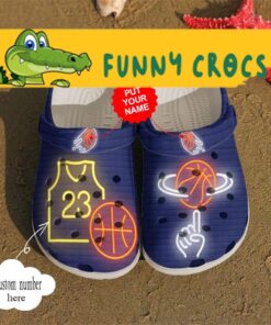 Custom & Number Neon Basketball Crocs Slippers