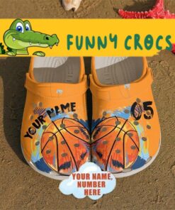 Custom & Number Orange Basketball Crocs Classic