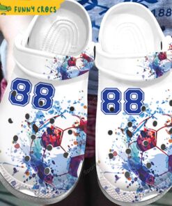 Custom Number Watercolor Soccer Crocs Shoes