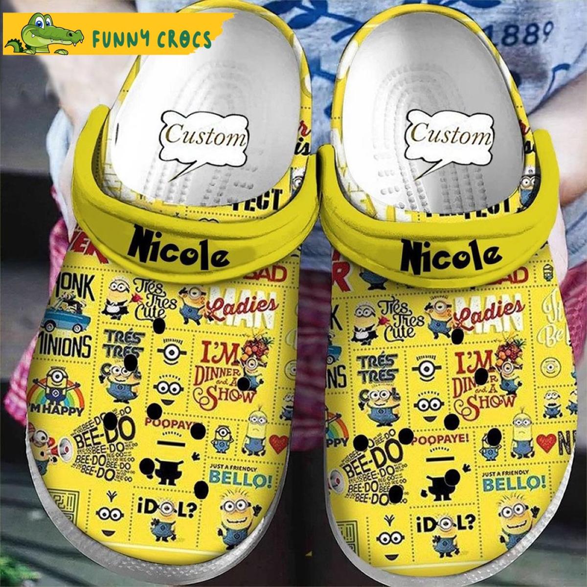 Funny Face Minion Crocs Shoes