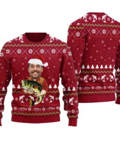 Custom Photo Fishing Ugly Christmas Sweater