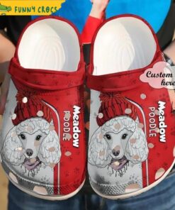 Custom Poodle Red Crocs Clog Slippers