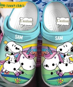 Custom Rainbow Unicorn Snoopy Crocs Shoes