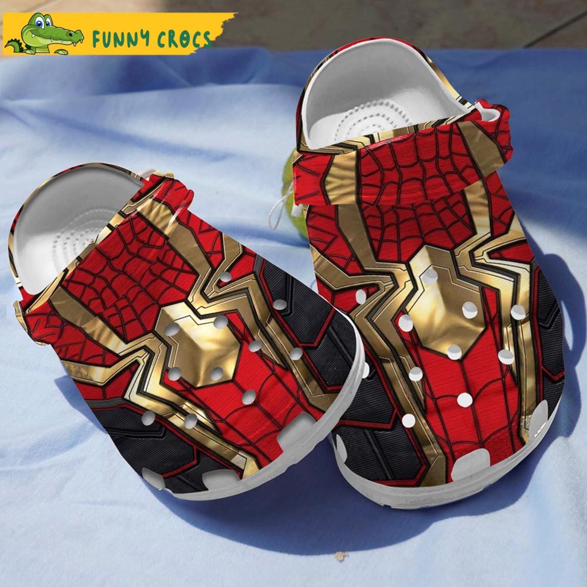 Custom Red Blue Amor Spider Man Crocs Slippers