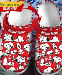 Custom Snoopy Pattern Red Crocs Clog