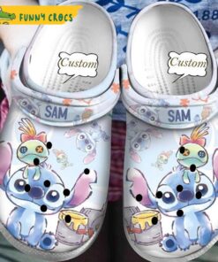 Custom Straw Doll Cute Stitch Crocs Clog Shoes