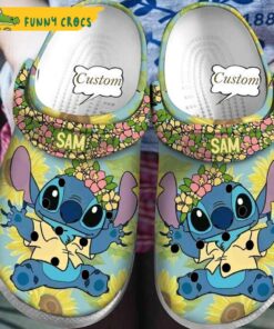 Custom Sunflowers Stitch Crocs Sandals