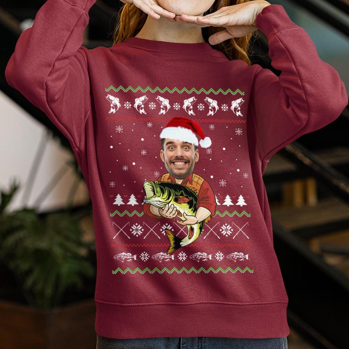 Personalized Your Face Fishing Ugly Sweaters
