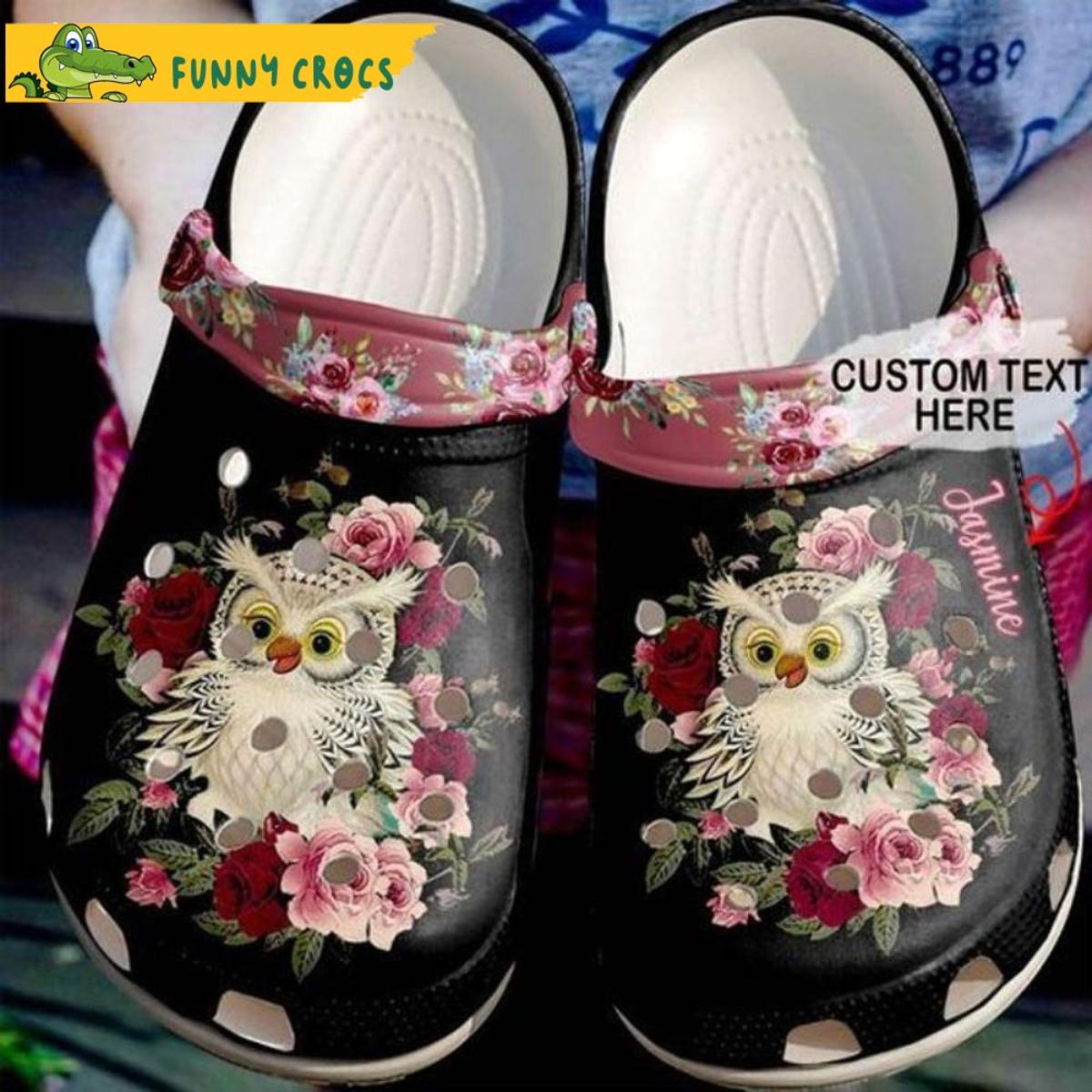 Amazing Florals Love Beauty Of Nature Owl Crocs Clog Shoes