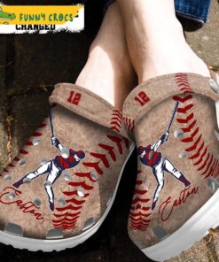 Customized Baseball Leather Crocs Clog Shoes