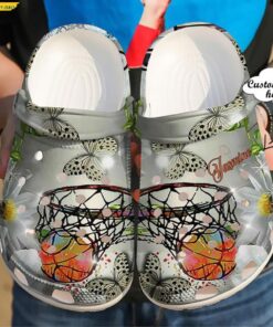 Custom & Number Player Basketball Orange Crocs Clog Slippers