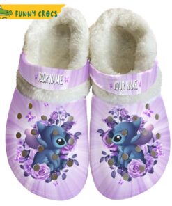 Customized Disney Fleece Stitch Pink Crocs Clog Shoes