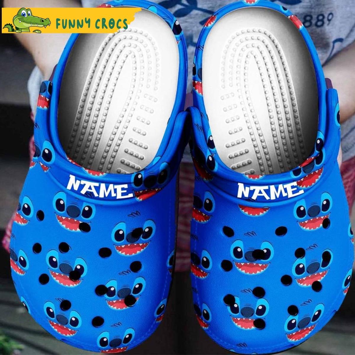 Customized Disney Fleece Stitch Pink Crocs Clog Shoes