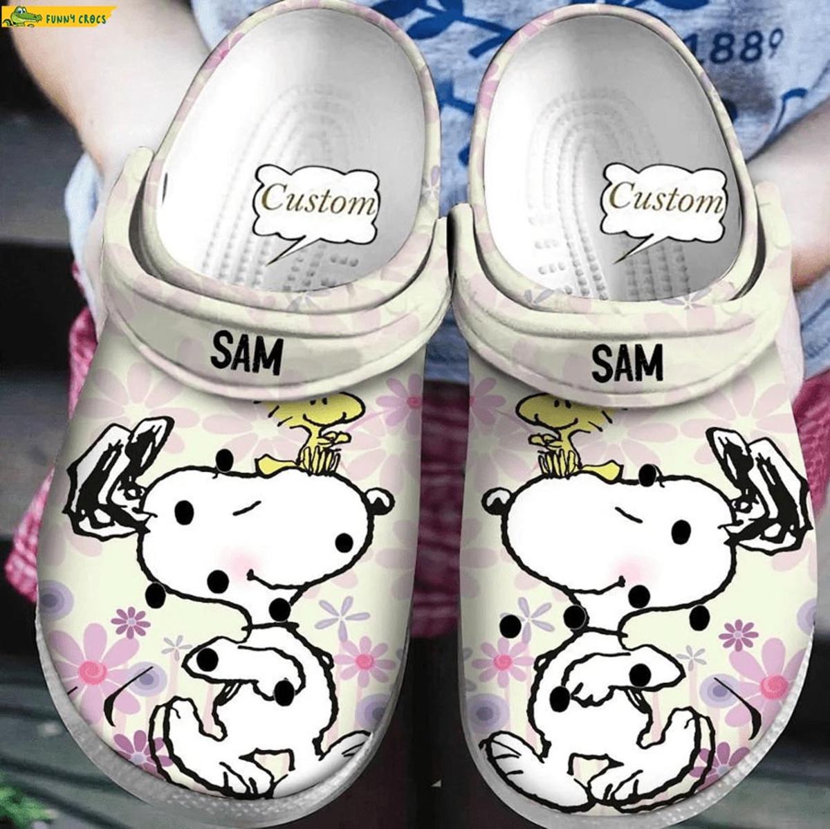 Customized Funny Woodstock Snoopy Crocs Sandals