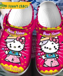 Customized Hello Kitty Pink Red Crocs Shoes