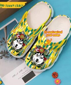 Customized Husky Mom Crocs Clog Shoes