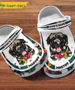 Customized Mastiff Dog Hibiscus Crocs Sandals