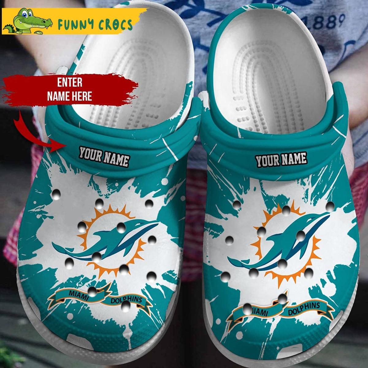 Personalized Miami Dolphins Crocs Sandals