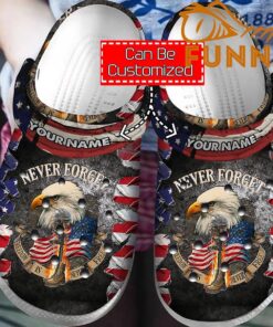 Customized Never Forget Freedom Is For Free Flag Veteran Crocs Clog Shoes