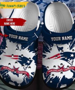 Customized New England Patriots Crocs Sandals