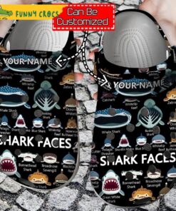 Customized Shark Faces Crocs Clog Shoes