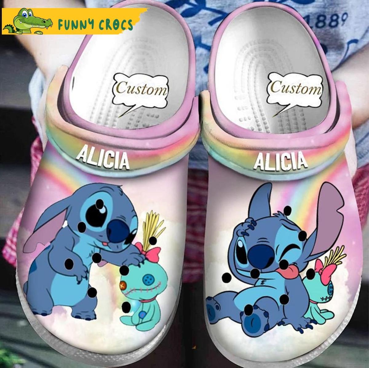 Funny Disney Stitch Floral Crocs Clog