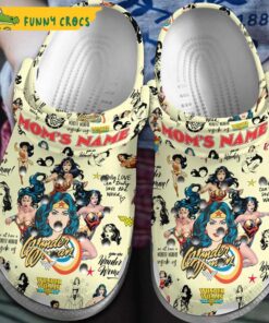 Customized Wonder Woman White Crocs Shoes