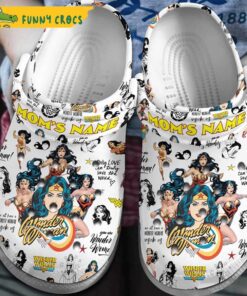 Customized Wonder Woman White Crocs Shoes