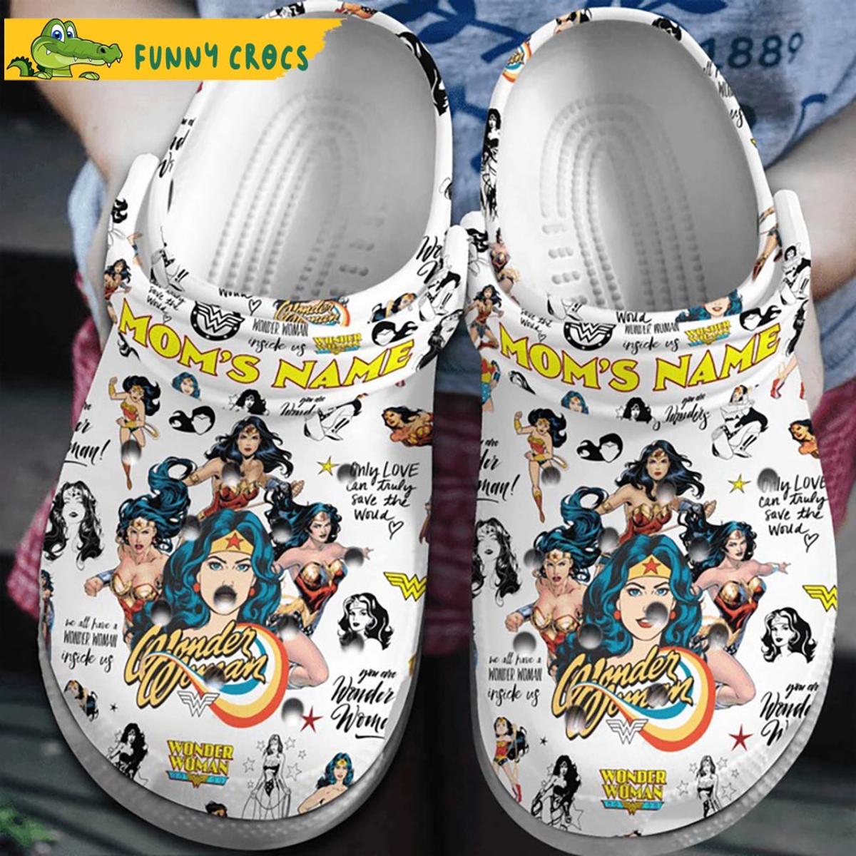 Customized Wonder Woman Yellow Crocs Shoes