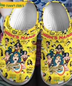 Customized Wonder Woman Yellow Crocs Shoes