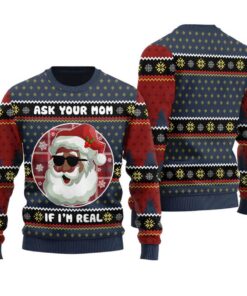 Cute African American Santa Ugly Christmas Sweater