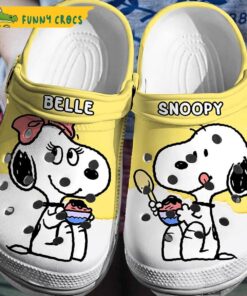 Cute Couple Belle And Snoopy Crocs Shoes