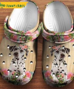 Cute Dalmatian Flower Wreathdalmatian Clog Dalmatian Dog Lover Crocs Clog Shoes