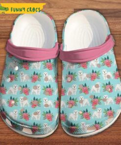 Cute Dog Westie Floral Crocs Sandals