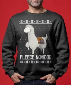 Cute Fleece Navidad Llama Ugly Sweater