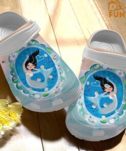 Cute Mermaid Pattern Crocs Clog Shoes