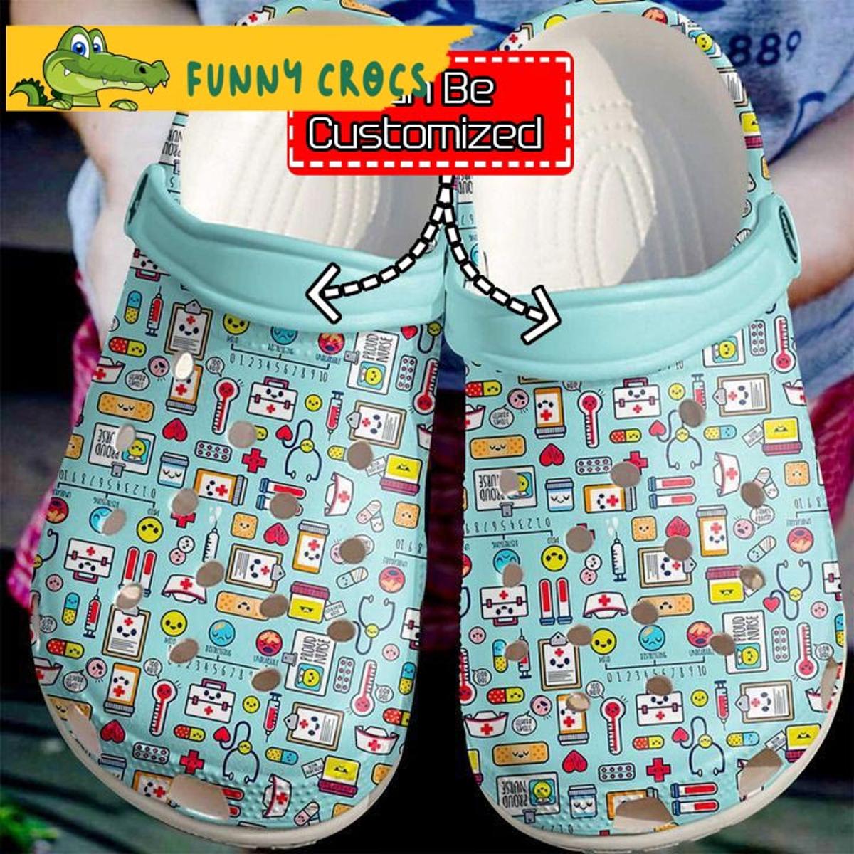 Customized Hippie Nurse Crocs Shoes